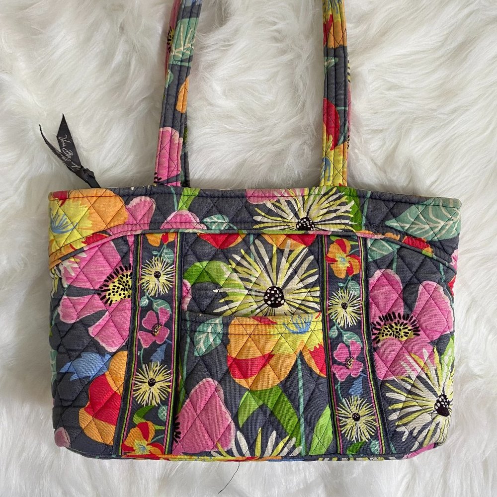 Vera Bradley Purse Quilted Modern Pink Green Gray Floral Print Handbag NWOT
